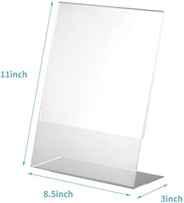 HAXZSYP 8. 5x11 Akrilik Burcu Tutucu Eğimli Geri, 6 Paket Şeffaf Plastik Kağıt menü ekranı Standı, masa El İlanı Tutucu