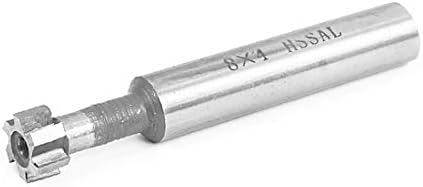 X-DREE 8mm Kesme Çapı 4mm Kesme Derinliği 6 Flüt Düz matkap delik T Yuvası End Mill(8mm Dia de corte 4mm Profundidad