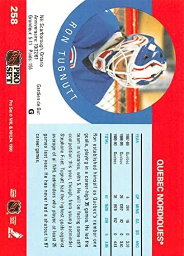1990-91 Pro Set 258 Ron Tugnutt Toronto Maple Leafs Ham (NM veya Daha İyi) Durumda Resmi NHL Hokey Ticaret Kartı