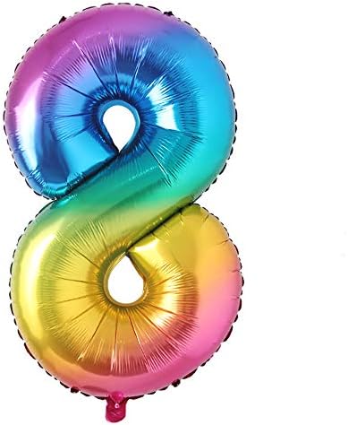 40 inç Büyük Gökkuşağı Folyo Doğum Günü Balon Helyum Numarası Balonlar Mutlu Doğum Günü Partisi Süslemeleri Çocuklar