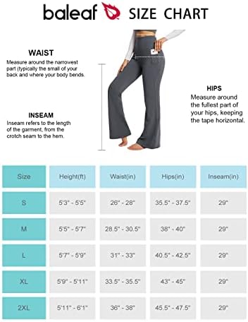 BALEAF kadın Flare Tayt Cepler, Flare Pantolon Bootcut Yoga Pantolon Yüksek Bel Egzersiz Rahat Karın Kontrol