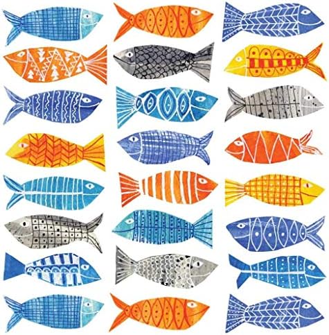 20 Set Bireysel Oymacılık Kağıt Parti peçeteler ATLANTİK balıklar balık Suluboya Dekor Öğle Yemeği İçecek Noel Serisi