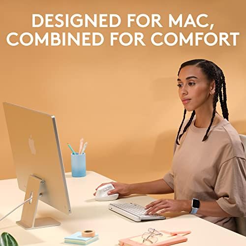 Mac için Logitech MX Tuşları Mini Klavye ve Mac Combo için Dikey Ergonomik Fareyi Kaldırın-Kablosuz, Bluetooth, Arkadan