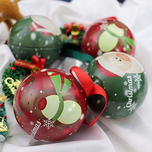 KESYOO Noel Tedavi Teneke 4 pcs Noel Kutusu Metal Teneke Şeker kutusu Noel Ağacı Asılı Süslemeleri için Tatil Parti