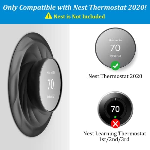 PlusAcc Nest Termostat Duvar Plakası-Google Nest Termostat 2020 ile Uyumlu, Yükseltilmiş Nest Termostat Trim Kiti,