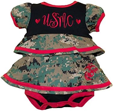 TC USMC Bebek Kız Elbise Blues Tarzı İşlemeli Fırfır Elbise