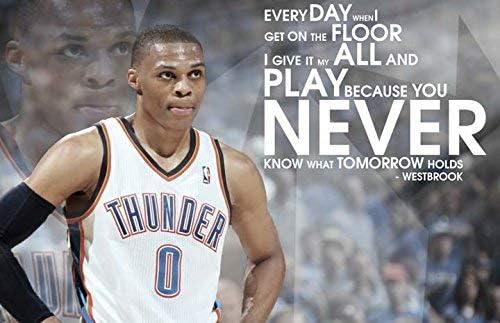zolto Poster Russel Westbrook Basketbol Oyuncu Poster 12x18 inç