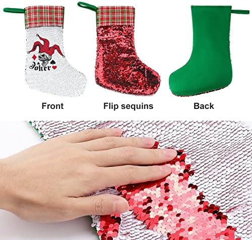 Joker Kafatası Pullu Noel Tatil Çorap Geri Dönüşümlü Renk Değiştirme Büyülü Stok Noel Ağacı Şömine Asılı Çorap