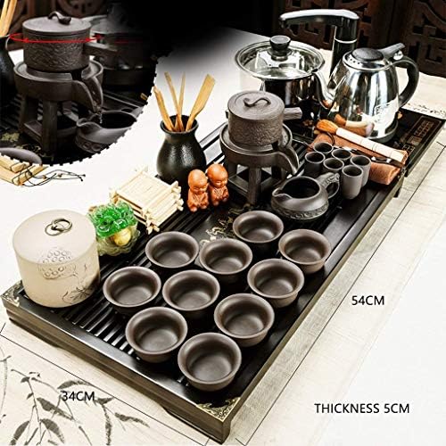 Çin Seramik Gongfu çay seti, Basit Seramik çay bardağı, Elektrikli Bardak, Çay Töreni, Masif ahşap çay tepsisi Japon