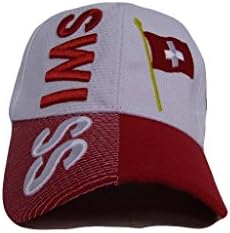 Ruffin Bayrak Şirketi İsviçre İsviçre Ülke İşlemeli Beyzbol Tarzı Kap Şapka Pembe