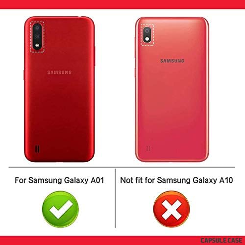 Ohıya Kılıf Galaxy A01 ile Uyumlu [Hibrid Trafo Darbe Sağlam Kickstand Siyah Kılıf Kapak Kemer Klipsi Kılıf ile] Samsung
