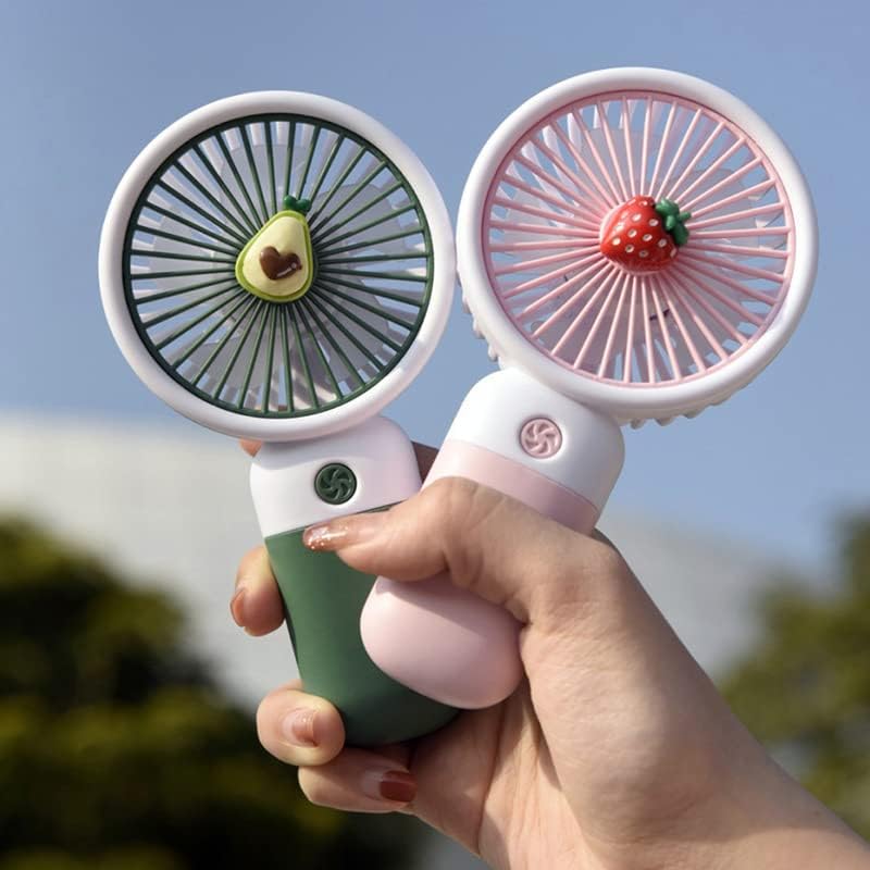 HUIKDY Cep telefon standı Küçük Fan El USB Şarj Mini Meyve Taşınabilir Ofis Öğrenci Elektrikli Fan, Yeşil