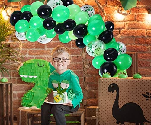 115 Adet Video oyunu parti balon kemer Garland kiti-Siyah Yeşil konfeti balonları dekor, 16ft Balon şerit bant, 1