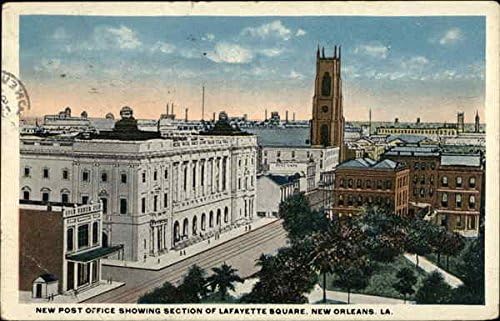 Yeni Postane ve Lafayette Meydanı New Orleans, Louisiana LA Orijinal Antika Kartpostal