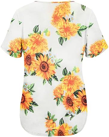 Kadın 2023 Yaz Casual Gömlek Kısa Kollu Crewneck Üstleri Gizlemek Göbek Pilili Tunik Gömlek Şık Rahat Dökümlü Bluz