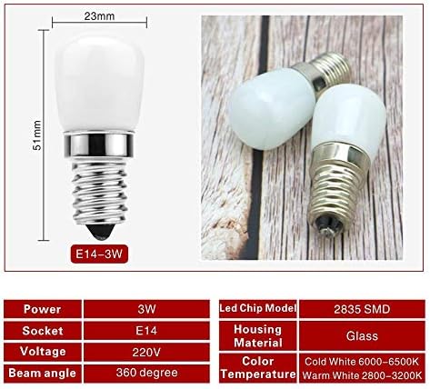 2 adet / grup 3 W E14 LED buzdolabı ampul buzdolabı mısır ampul AC 220 V LED lamba beyaz / sıcak beyaz SMD2835 halojen