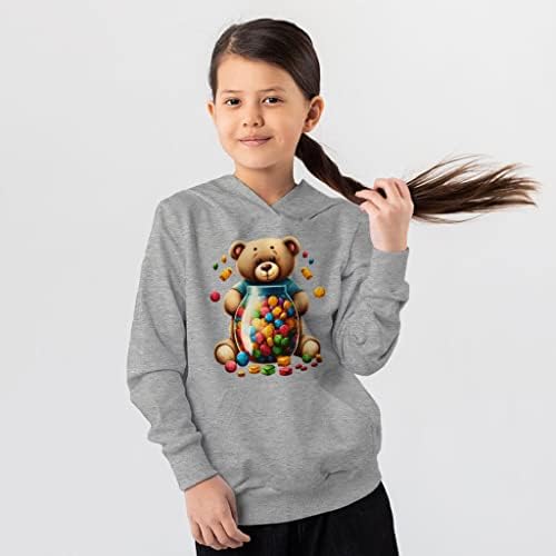 Oyuncak Ayı Tasarım Çocuk Sünger Polar Kapüşonlu Sweatshirt-Sevimli Çocuk Kapüşonlu Sweatshirt-Çocuklar için Grafik