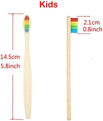 SEVENHEAD Bambu Diş Fırçaları Yetişkinler ve Çocuklar Aile Seti 6+4 ADET Yumuşak Kıllar Ahşap Diş Fırçaları, Doğal