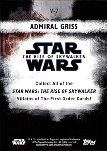 2020 Topps Yıldız Savaşları Skywalker'ın Yükselişi Seri 2 Birinci Dereceden Kötüler VF-7 Amiral Griss Ticaret Kartı