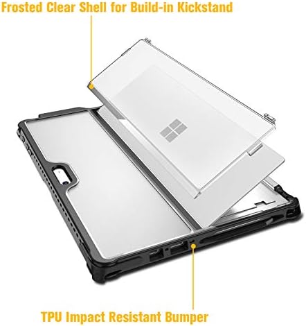 Microsoft Surface Pro 7 Plus/Pro 7/ Pro 6/ Pro 5/ Pro LTE için Fintie Hard Case, Darbeye Dayanıklı Folio Koruyucu