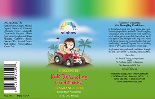 Çocuklar için Rainbow Research Dolaşık Açıcı Kokusuz Saç Kremi-8,5 Oz
