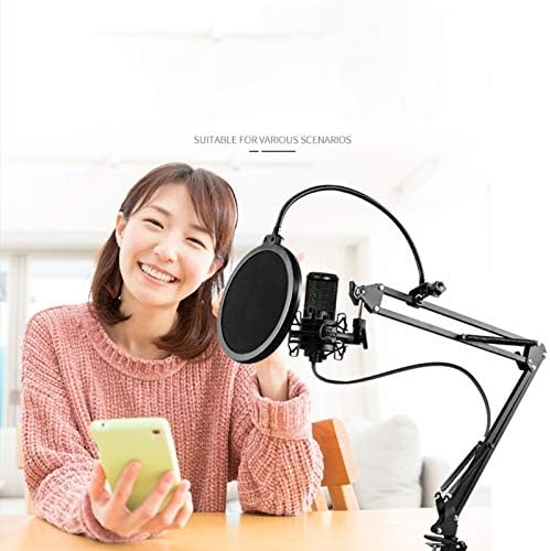 WSSBK Kondenser Mikrofon Mikrofon süspansiyon kolu Standı ve Masa Montaj Kelepçesi Kiti Canlı Yayın Braketi Yayın