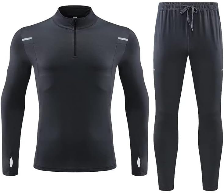 FORMD Yarım zip Stand-up Yaka Kazak Takım Elbise Sonbahar ve Kış Yeni İş Eğitim Kıyafetleri Spor Ceket, siyah-M