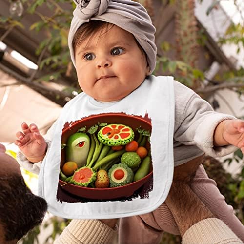 3D Baskı Bebek Önlükler - Sebze Yüz Bebek Besleme Önlükler - Yemek için Benzersiz Önlükler