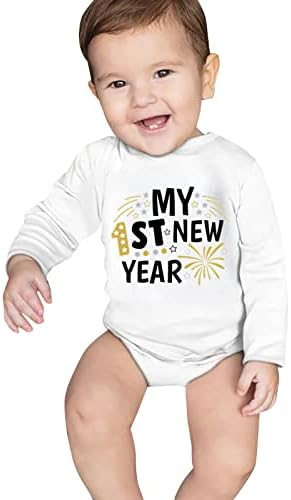 Benim İlk Yeni Yıl Giysileri Yenidoğan Bebek Erkek Bebek Kız Yeni Yıl Kıyafetleri Mektup Baskı Romper Erkek Bebek
