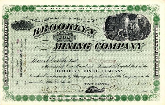 Brooklyn Madencilik A. Ş. - Stok Sertifikası
