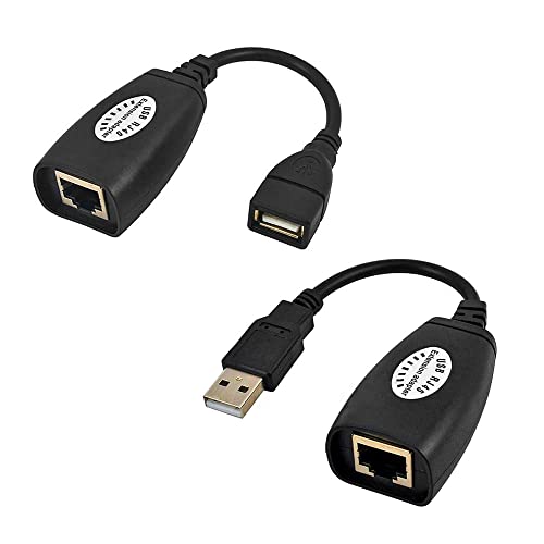 Cmple-USB RJ45 LAN Kablosu Uzatma, Ethernet USB Kablosu Uzatma Kablosu kadar 150ft, Ethernet Konnektör Adaptörü Kiti-Çifti