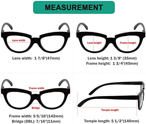 Eyekepper 5-Pack Yarım Ay okuma gözlüğü Kadınlar için Büyük Okuyucular Bayanlar