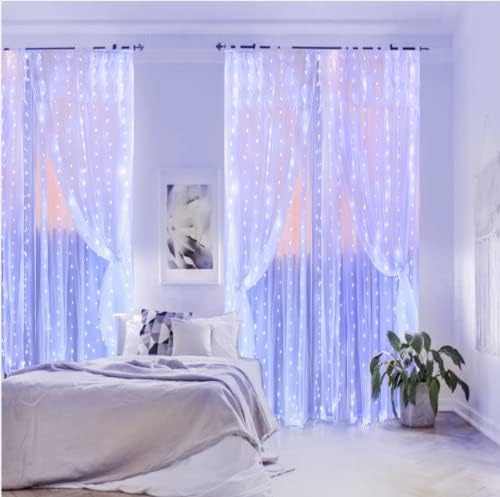 Kapalı Led pencere perde bakır ışıkları 300 LED 8 modları USB uzaktan kumanda ile ev odası yatak odası için düğün