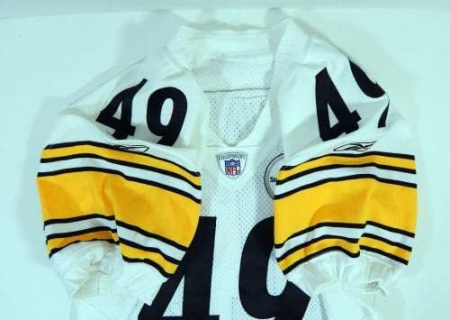 2000 Pittsburgh Steelers Duvar 49 Oyunu Verilen Beyaz Forma 44 DP21126 - İmzasız NFL Oyunu Kullanılmış Formalar