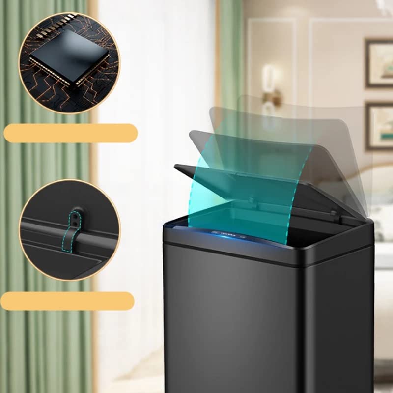 GENİGW Yüksek Kapasiteli Akıllı çöp tenekesi Paslanmaz Çelik Otomatik sensörlü çöp kovası çöp kutusu Ofis Banyo Mutfak