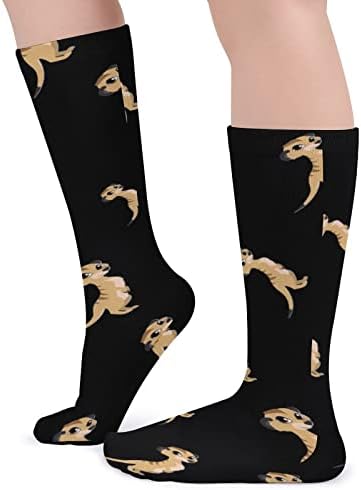 WEEDKEYCAT Sevimli Meerkats Kalın Çorap Yenilik Komik Baskı Grafik Rahat Sıcak Orta Tüp Çorap Kış için