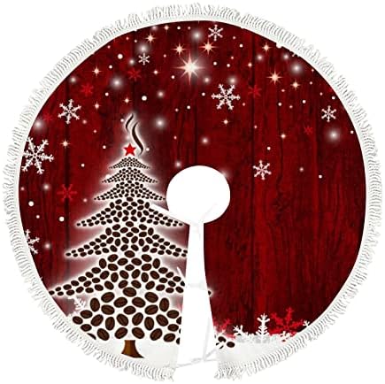 XOLLAR 48 inç Büyük Noel Ağacı Etek Mat Kırmızı Noel Ağacı, noel Ağacı Süslemeleri için Kış Parti Tatil Yeni Yıl ile