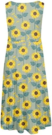 DOPOCQ Elbiseler Kadınlar için 2023 Rahat Yaz Ekip Boyun T Gömlek Elbise Çizgili Baskılı Plaj Diz Boyu Pilili Güneş