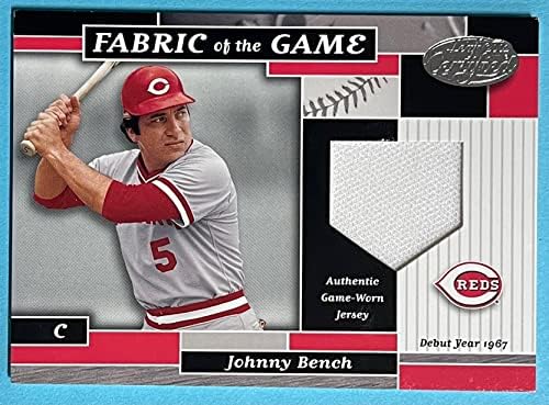Johnny Bench 2002 Yaprak Sertifikalı Oyun Yıpranmış Forma Kartı 02/67-MLB Oyun Kullanılmış Formalar