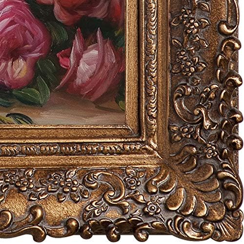 La Pastiche overstockArt,Renoir'dan Burgeon Altın Çerçeveli,Altın Kaplamalı Organik Desenli Cephe, 19,5 x 17,5