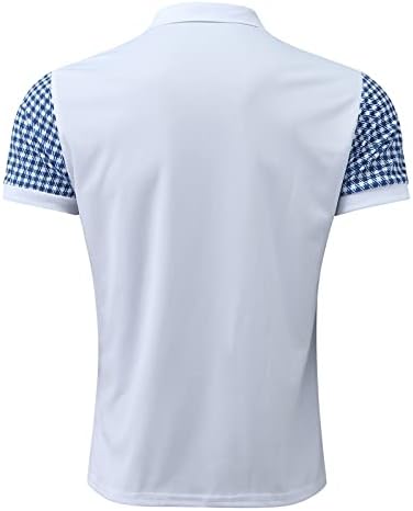 Erkek Yaz polo gömlekler Rahat Kısa Kollu Tee Tops Fermuar Up Gevşek Fit 3D Baskılar Spor Golf Polos Tunik Gömlek