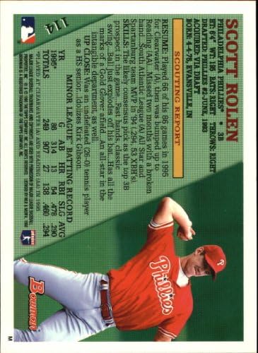 1996 Okçu 114 Scott Rolen Philadelphia Phillies MLB Beyzbol Kartı NM-MT