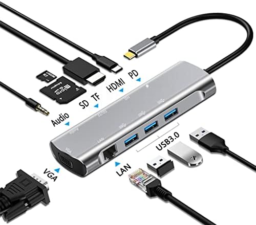 XXXDXDP Tip C Uyumlu 4K 30Hz RJ45 USB 3.0 Adaptör Tipi C HUB Dock Pro Hava Dizüstü Splitter (Renk: D, Boyut : E)