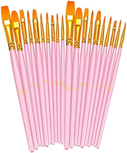 SAWQF 20 adet boya fırçası Seti Yuvarlak Sivri Ucu Boya Fırçaları Naylon Saç Sanatçısı Akrilik Yağ Suluboya ( Renk: