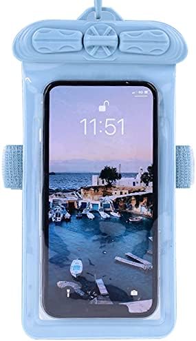 Vaxson telefon kılıfı ile Uyumlu BLU Studio Selfie 3 Su Geçirmez Kılıfı Kuru Çanta [Ekran Koruyucu Film ] Mavi