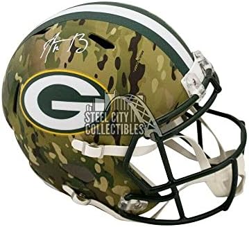 Aaron Rodgers İmzalı Packers Camo Çoğaltma F / S futbol Kaskı-Fanatikler - İmzalı NFL Kaskları