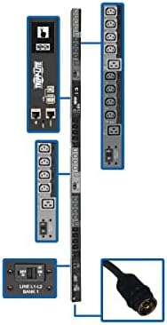 Tripp Lite PDU3EVNR6H50 30 Çıkışlı PDU - İzlenen-Hubbel CS8365C 50A-24 x IEC 60320 C13, 6 x IEC 60320 C19-230 V AC-Ağ