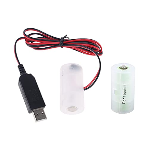 Günlük Parça LR14 C Pil Eliminator USB Güç uzatma kablosu, 1-4 adet 1.5 V C Piller Radyo Elektrikli Oyuncak Saat LED