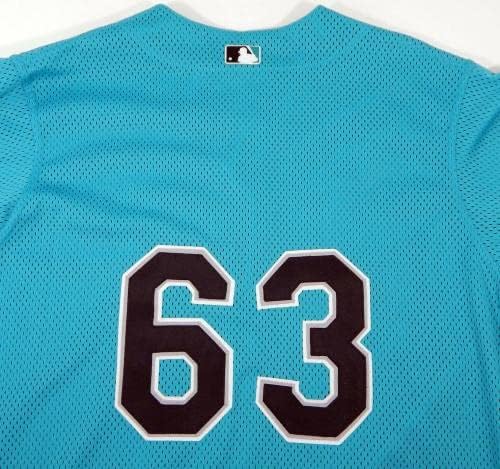 1994-02 Florida Marlins 63 Oyun Kullanılmış Mavi Forma BP ST DP08099 - Oyun Kullanılmış MLB Formaları