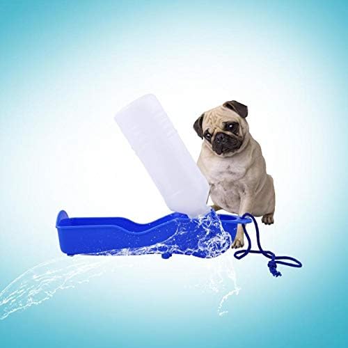 Pet Köpek Seyahat Su Şişesi Katlanabilir Köpek su sebili Taşınabilir Köpek Su Şişesi İçme ve Besleme Fonksiyonu ile(500ML-Mavi)